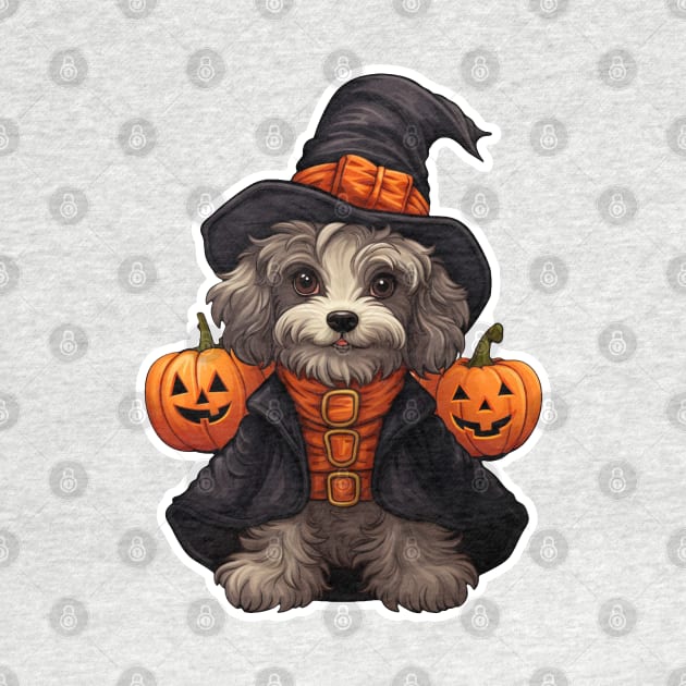 Halloween puppy Dog witch by LaartStudio